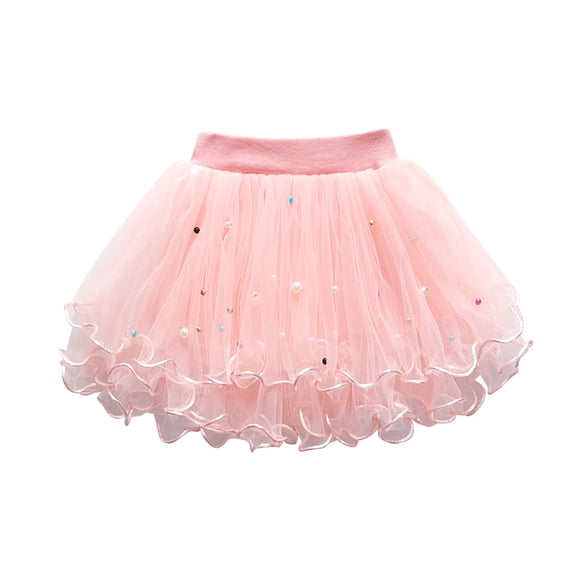 EINCcm Jupe pour Bébé Jupe pour Bébé Fille Jupe Tutu pour Bébé Jupe Mignonne de Fête et de Danse Jupe en Tulle à Tulle Plissé avec Perles et Paillettes pour Tout-Petits Enfants Bébés Filles, Rose, 4 Ans