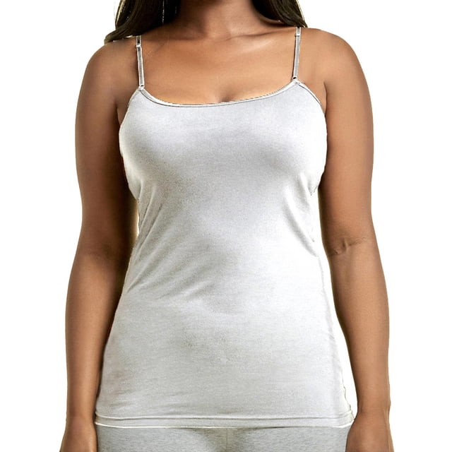 Women's Cotton Plus Size Camisole Tank Top - White - X-Large (2 PIECES)