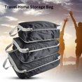 thumbnail image 4 of Travel Storage Bag Grande Capacité Imperméable Résistant à l'Usure Fermeture Éclair Large Application Nylon Gain de Place Valise de Voyage Organisateur de Vêtements Pantalons pour la Maison, 4 of 8