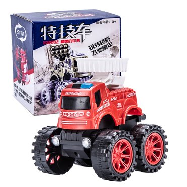 Camion de Pompiers Voiture Cascade à Friction - Roues Rotatives et Carrosserie ABS Durable, Véhicule de Jeu d'Imitation pour Tout-Petits