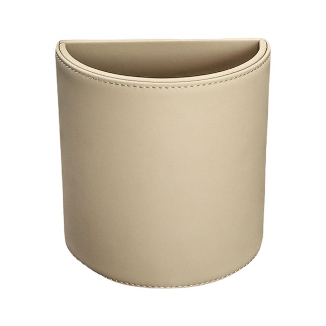 S SERENABLE Portable Vehicle Waste Bin Car Trash Container Hanging Garbage Bag Auto Interior beige