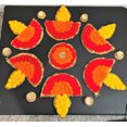 thumbnail image 2 of 13 Pcs Diya Shaped Pom Pom Rangoli Set for Diwali and Indian Festivities, 2 of 2