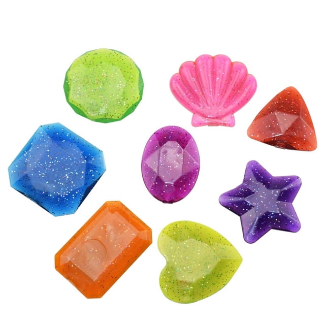 F Diving Underwater Pool Sink Training Toy 8 Sea Gems Set For Children Swimming Activity Size 1.6In
