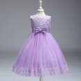thumbnail image 4 of IBTOM CASTLE Grande Petite Fille Robe de Bal Dentelle Robe de Demoiselle d'Honneur pour Mariage Violet 2t, 4 of 4