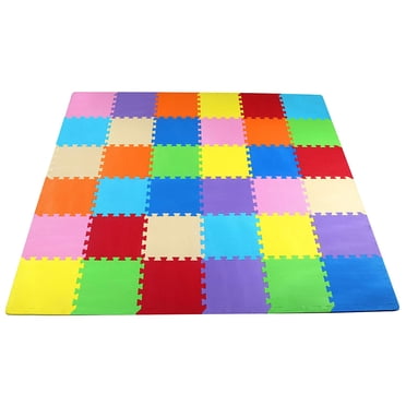 BalanceFrom Lot de 36 Tapis de Jeu Casse-Tête Emboîtables 12” X 12”, Épaisseur 0,4”, Multicolore