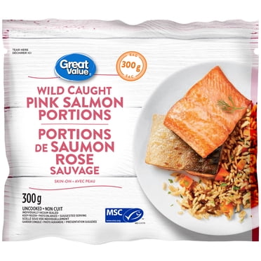 Great Value Wild Caught Pink Salmon Portions, 300 g