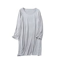 thumbnail image 1 of Kaemgyyd Chemises de Nuit à Manches Longues pour Femmes Grande Taille, Robe de Nuit Douce à Col Ras du Cou, Tenue de Détente, Chemises de Nuit Confortables, Vêtements de Nuit, 1 of 7