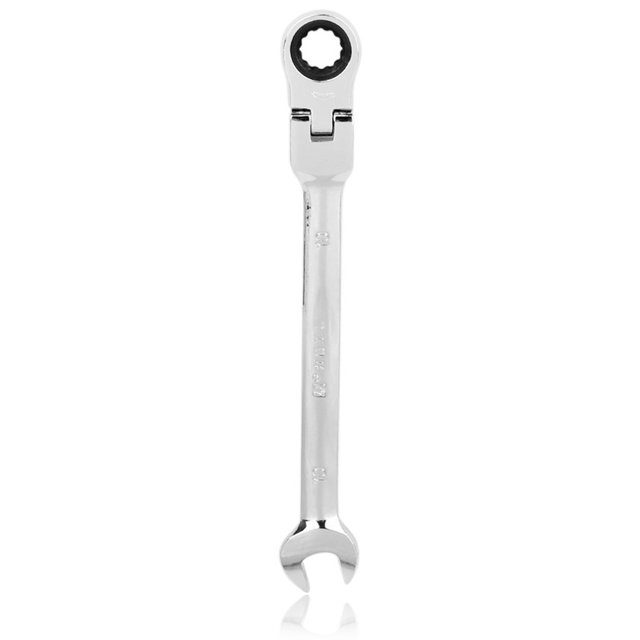 10mm Flexible Head Ratchet Combination Wrench Spanner (Silver)