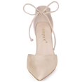 thumbnail image 2 of BLISSFUL STEP Escarpins Habillés à Talons Blocs Hauts pour Femmes à Bout Pointu avec Bride à la Cheville Beige 6,5, 2 of 8