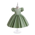 thumbnail image 2 of MIASHUI Robes de Demoiselle d'Honneur Manches à Volants Robe de Princesse Petites/grandes Filles Robe de Bal de Fête de Mariage, Vert, 7-8 Ans, 2 of 9