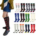 thumbnail image 2 of Bas de Compression 20-30 mmHg Longueur Genou Bas de Sport Bas Femmes Bas de Randonnée pour Chaussettes Unisexes 20-30 mmHg Compression Course Cyclisme, Vert, Pois, G/TG, 2 of 8
