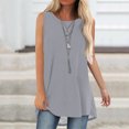 thumbnail image 2 of Timegard Débardeurs Longs pour Femmes Col Rond Sans Manches Couleur Unie Décontracté Ample Haut T-Shirts Basiques Blouse, 2 of 6
