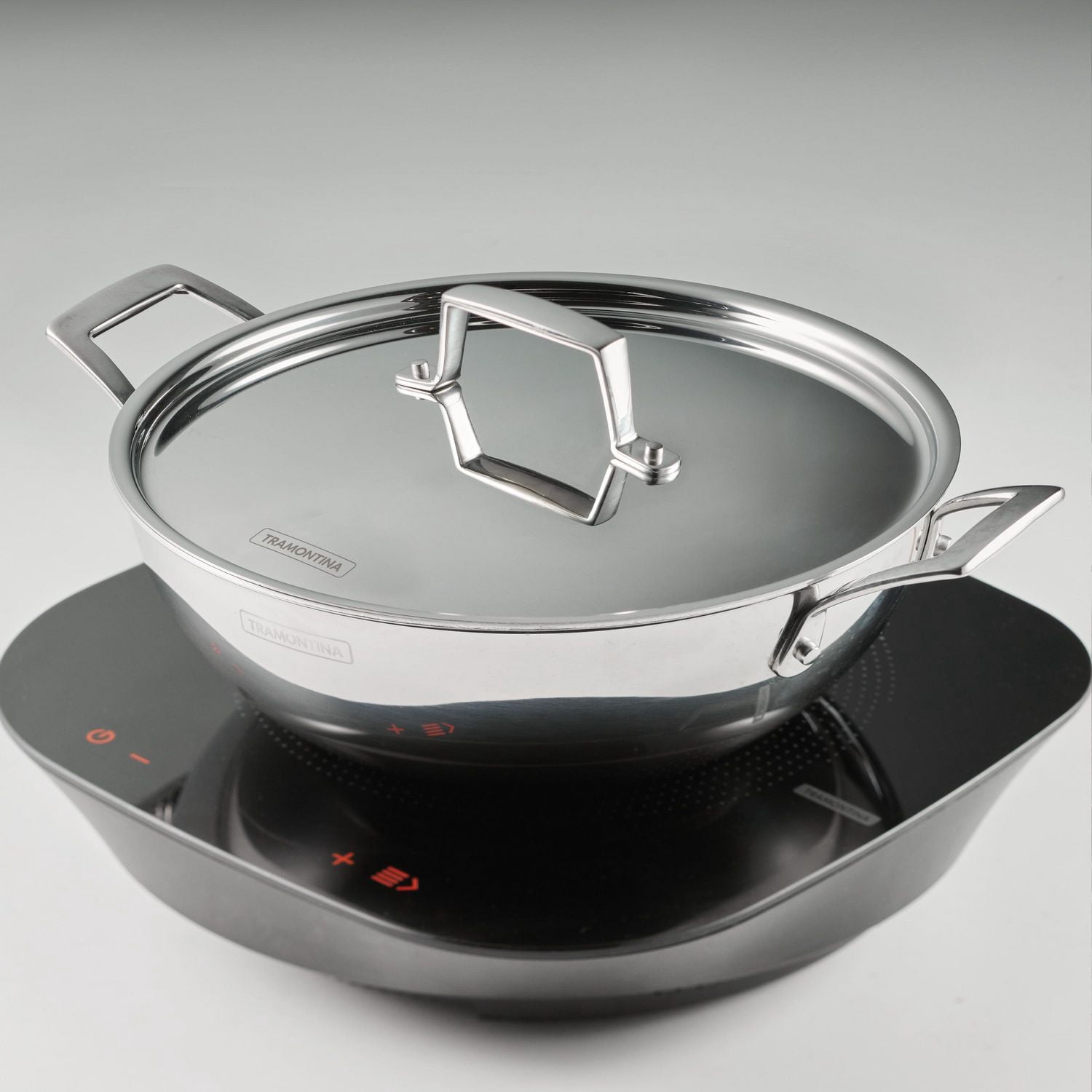 Tramontina Utsava Tri-Ply Clad Stainless Steel Covered Kadai