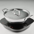 thumbnail image 4 of Tramontina Utsava Tri-Ply Clad Stainless Steel Covered Kadai, 4 of 8