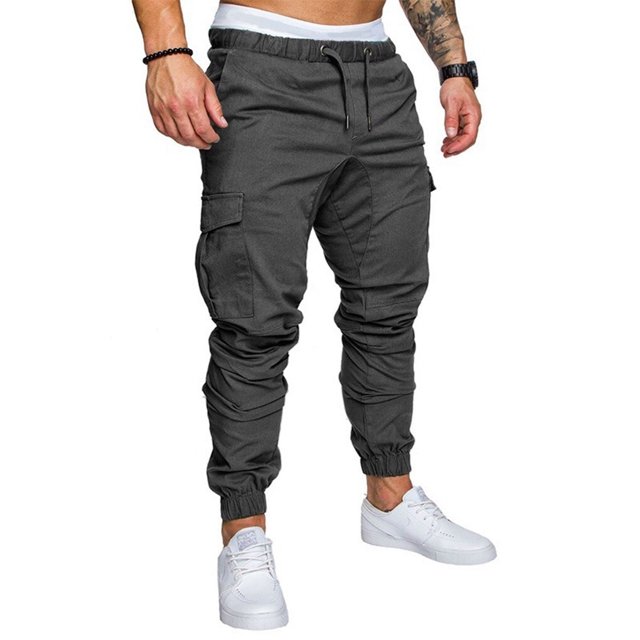 Cotton Men Trousers Solid Color Replacement Stylish Washable Easy Casual Solid Color Men Matching Middle Waist Home Long Pant Clothes Dark Grey L