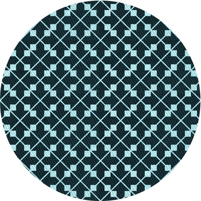 Ahgly Company Tapis Rond Lavable en Machine Intérieur Transitionnel Vert Sarcelle Profond, 6 Pieds Rond