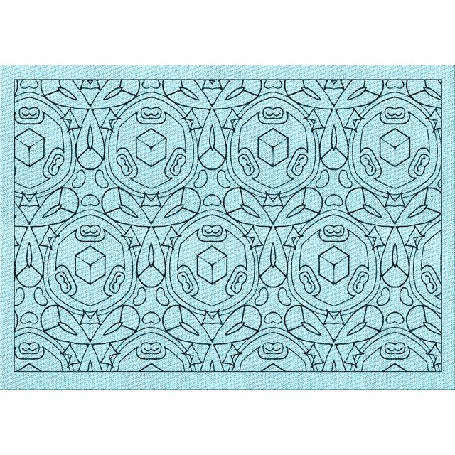 Ahgly Company Machine Washable Indoor Rectangle Transitional Electric Blue Area Rugs, 5' x 7'