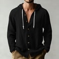 thumbnail image 2 of RXMEKW Cardigan à Capuche Uni pour Hommes avec Boutons devant et Manches Longues, 2 of 9