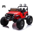thumbnail image 1 of VOLTZ TOYS Lifted Monster Jeep Style 24V 2-Seater Kids Ride-On Off-Road Car Truck, 4WD Motorized Toy Vehicle with Parent Remote Control, Leather Seat, EVA Tires, Red, 1 of 7