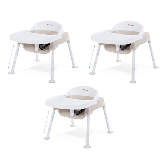 Foundations Secure Sitter 13" 3 Pack Feeding Chairs with Removable Tray, Easy to Clean, Stackable Feeding Chairs