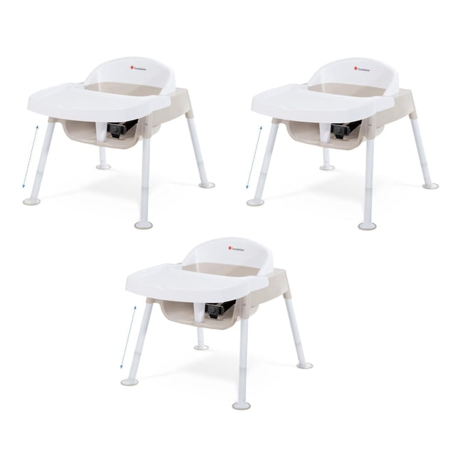 Foundations Secure Sitter 13" 3 Pack Feeding Chairs with Removable Tray, Easy to Clean, Stackable Feeding Chairs