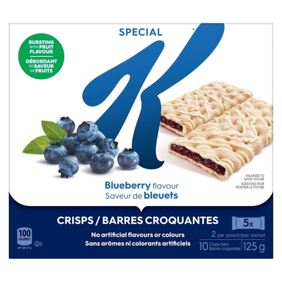 Kellogg's Special K Barres Croquantes Aux Fruits Saveur De Bleuets, 125 g, 10 Barres Croquantes, 2 Par Sachet
