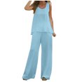 thumbnail image 1 of Pantalons d'Été Légers pour Femmes, Style Décontracté, Sans Manches, Col Rond, Printemps et Été, 1 of 6