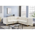 thumbnail image 4 of Meridian Furniture Alina Cream Velvet Modular Sectional, 4 of 20