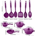 thumbnail image 3 of 13-Piece Non-Stick Cookware Set | Maifan Stoneware Pots & Pans | Includes Frying Pan, Milk Pot, Soup Pots & Spatulas | Even Heat Distribution | Easy to Clean | Black/Pink/Blue/Purple/Red, 3 of 6