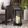 thumbnail image 3 of Sunjoy Classic Black 28" Outdoor Battery Powered Lantern, 3 of 8