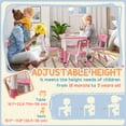 thumbnail image 4 of Qaba 5 Pieces Height Adjustable Kids Table and Chair Set for Playroom Pink, 4 of 10