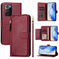 thumbnail image 1 of Étui Portefeuille pour Samsung Galaxy Note 20 Ultra avec Poche à Fermeture Éclair, Porte-Cartes, Support, Dragonne, Étui à Rabat en Cuir Rouge, 1 of 5