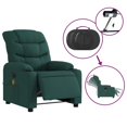 thumbnail image 3 of vidaXL Electric Massage Recliner Chair Dark Green Fabric, 3 of 5
