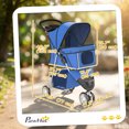 thumbnail image 3 of PawHut Deluxe 3 Wheels Pet Stroller with Brake, Canopy, Cupholders (Blue), 3 of 10