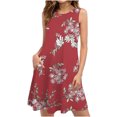 thumbnail image 2 of EQWLJWE Longue Robe pour Femmes Robes d'Été Femmes Plage Floral Sans Manches Robe d'Été Décontractée Poches Robe Bohème, 2 of 5