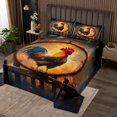 thumbnail image 2 of Rooster Quilt Set Dreamcatcher Bedspread Set Queen,Boho Feather Coverlet&nbsp;Set Farm Animals Quilted,Exotic Bohemian Decor, 2 of 5