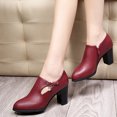 thumbnail image 2 of Nouvelles Chaussures de Fête pour Femmes à Talon Carré Pointu avec Fermeture Éclair Solide et Bout Pointu, 2 of 9