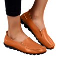 thumbnail image 2 of B91xZ Chaussures pour Femmes Semelle Crantée Plateforme Talon Moyen Épais Mocassins Bout Rond Classique à Enfiler Uniforme de Bureau Richelieus Chaussures, Orange 7.5, 2 of 5
