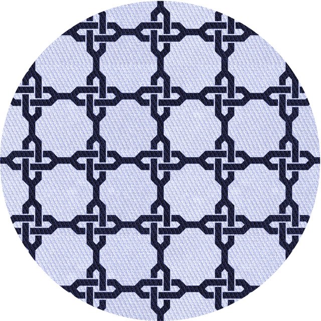 Ahgly Tapis Rond Lavable en Machine Intérieur Transitionnel Bleu Lavande, 8 Pieds Rond
