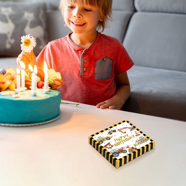 TIMIFIS Disposable Tableware Excavator Birthday Party Theme Tableware Set Disposable Decorative Tableware Paper Set Kitchen Appliances