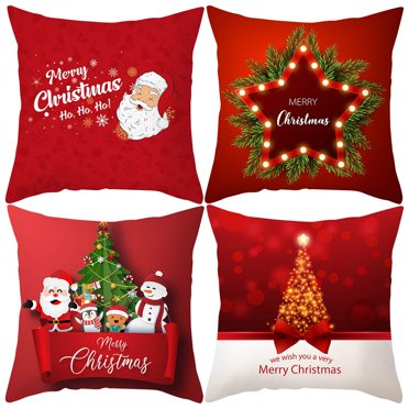EGNMCR Pillow Cases, Pillow Covers 4PC Christmas Series Pillowcase Washable Non-Fading Sofa Cushion Cushion cover