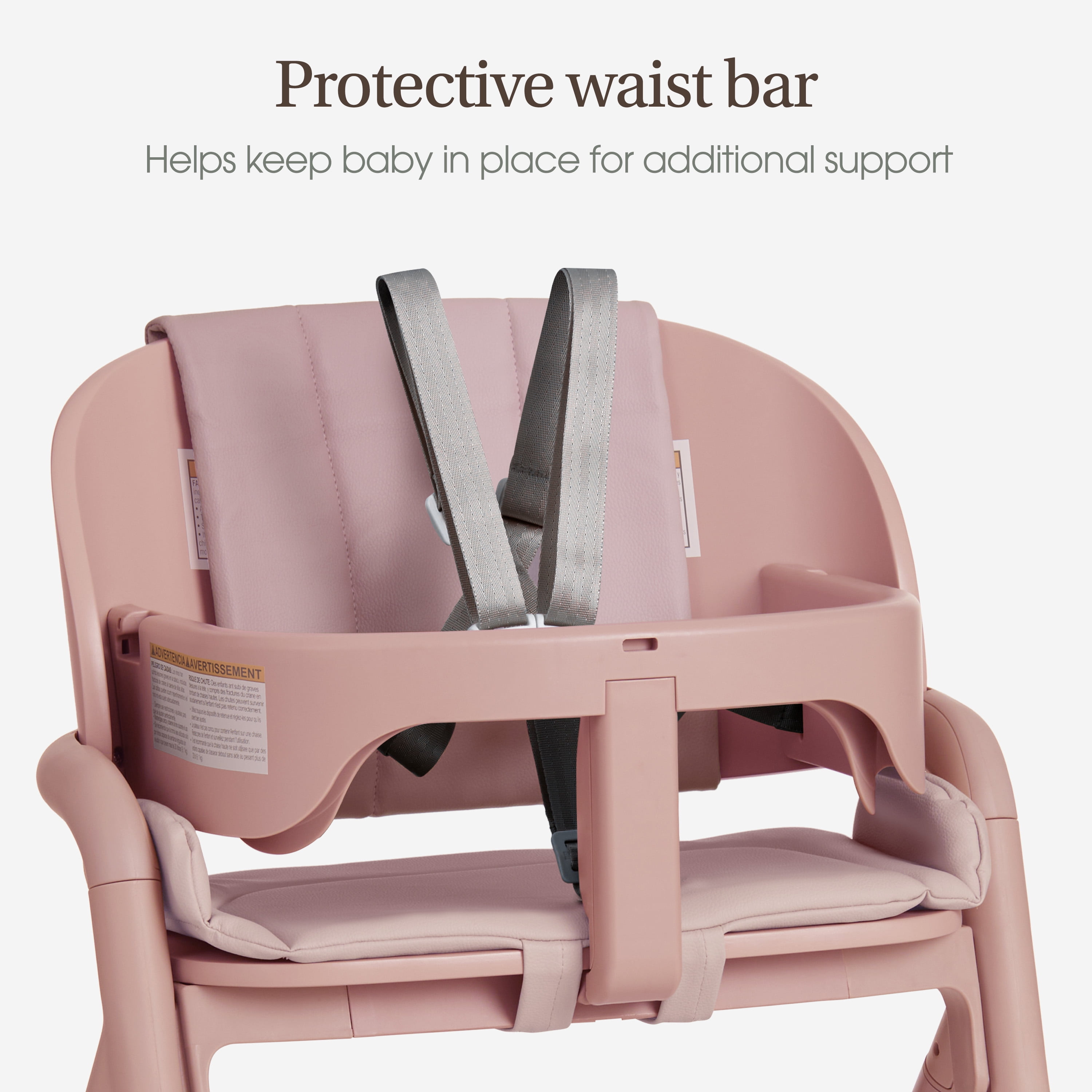 Chaise haute convertible Evolur Step and Savor, Rose Petal