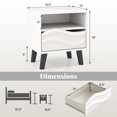 thumbnail image 3 of Gymax Nightstand w/ Drawer 3D Wavy Pattern & Open Shelf Small Sofa Couch Side Table, 3 of 10