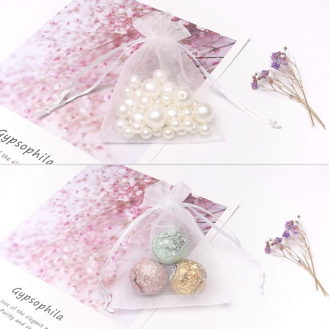 SuChun Produce Storage 100pcs 2.7*3.6''(7*9cm) Gift Bags Drawstring Jewelry Party Wedding Gift Bags Candy Bags. White