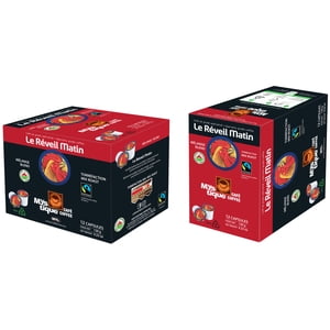 Mystique Coffee, LE RÉVEIL MATIN, K-tasse 100% recyclable, de qualité spécialité coffee, Commerce équitable & bio, rôti foncé, coffee 100% l'arabe, 12 gélules, 120g