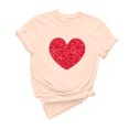 thumbnail image 2 of Meichang T-Shirts de la Saint-Valentin pour Femmes Hauts Mignons Imprimé Cœur Hauts Mignons Col Rond Manches Courtes Décontracté T-Shirts de Vacances Saint-Valentin, 2 of 6