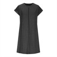 thumbnail image 4 of Ovzne Robes d'Été pour Femmes 2025 Robe Femme Robe Décontractée Unie à Col Rond à Manches Courtes Robe Décontractée Robe d'Été à Manches Courtes Liquidation, 4 of 7
