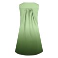 thumbnail image 3 of Dvkptbk Robe d'Été Décontractée pour Femme 2024 à Col Rond, Manches Courtes, à Blocs de Couleur, Robe de Plage Boutonnée, Ourlet Évasé, Fluide, Plissée, T-Shirt, Midi, Courte, 3 of 4