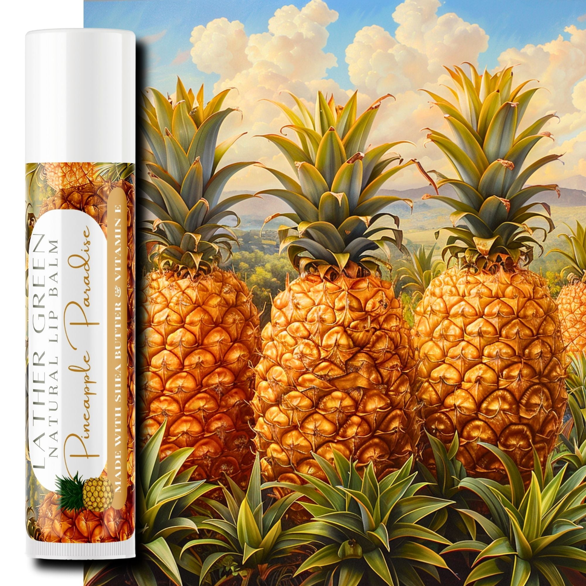 Baume à Lèvres Naturel Pineapple Paradise, Lot de 3 par LatherGreen