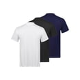 thumbnail image 2 of RUNQHUI T-Shirts Basiques à Manches Courtes pour Hommes Coupe Ajustée T-Shirts Décontractés Hauts Multipacks Tricot de Corps T-Shirt d'Entraînement Col Rond Noir&Bleu&Blanc G, 2 of 7